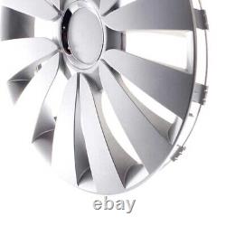 4 enjoliveurs de roues de 15 pouces Sky silver pour Citroën Ford Lancia MINI Re