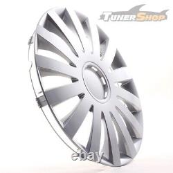 4 enjoliveurs de roues de 17 pouces Wind silber pour Citroën Ford Lancia MINI R