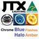 7 Led Chrome Phares Blue Flash Amber Ford Cortina Mk1 Mk2 Escort