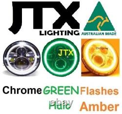 7 Phares Crome Green Flash Amber Ford Cortina Mk1 Mk2 Escort