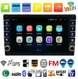 Android 8.1 9in 1din Bluetooth Gps Wifi Voiture Fm Radio Stereo Lecteur Mp5 +rear Cam