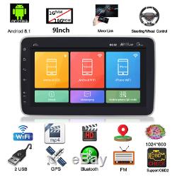 Android 8.1 Rotatif 9in Car Stereo Bluetooth Wifi Mp5 Gps Navi 16g 2din