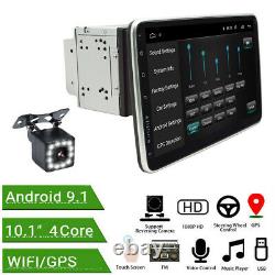 Android 9.1 10.1in Double 2din Voiture Stereo Radio Gps Navi Wifi Fm Mp5 Player+cams