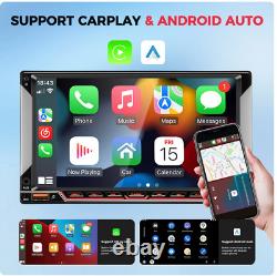Autoradio 2Din Double Écran Tactile GPS BT pour Apple CarPlay Android Auto