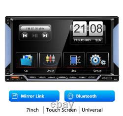 Autoradio 2Din Double Écran Tactile GPS BT pour Apple CarPlay Android Auto