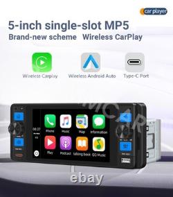 Autoradio MP5 pour voiture 5 pouces stéréo Bluetooth FM/RDS pour Apple CarPlay avec caméra gratuite