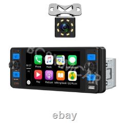 Autoradio MP5 pour voiture 5 pouces stéréo Bluetooth FM/RDS pour Apple CarPlay avec caméra gratuite