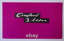 BROCHURE DE VENTE CRAYFORD FORD CORTINA MK2 3 LITRES Conversions orig 1968 Marché UK