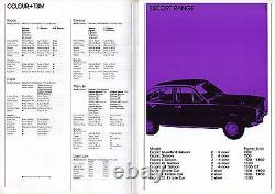Brochure de vendeur Ford Range 1970-71 pour le marché britannique Escort Cortina Capri Zodiac