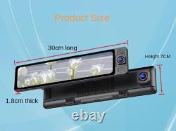 Caméra Dash 11,26 pouces 1080P pour voiture, enregistreur vidéo DVR avec miroir arrière intérieur