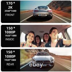 Caméra Dash 11,26 pouces 1080P pour voiture, enregistreur vidéo DVR avec miroir arrière intérieur