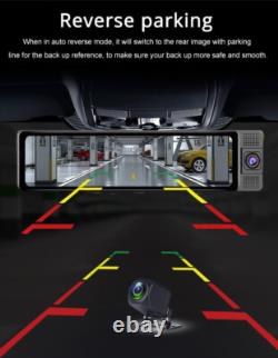 Caméra Dash 11,26 pouces 1080P pour voiture, enregistreur vidéo DVR avec miroir arrière intérieur
