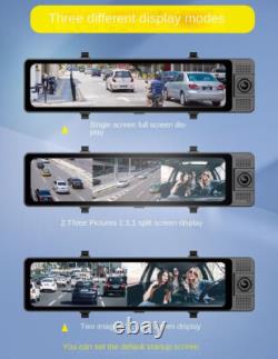 Caméra Dash 11,26 pouces 1080P pour voiture, enregistreur vidéo DVR avec miroir arrière intérieur