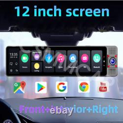 Caméra Dash 4+64G Android 13 Miroir de Voiture DVR avec Enregistreur GPS Navigation ADAS FM