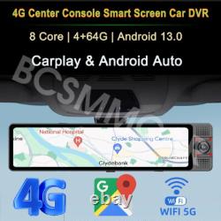 Caméra Dash 4+64G Android 13 Miroir de Voiture DVR avec Enregistreur GPS Navigation ADAS FM