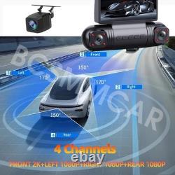 Caméra de tableau de bord 2K HD avec 4 caméras, écran LCD 3, WIFI, vision nocturne pour chauffeur de taxi