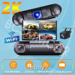 Caméra de tableau de bord 2K HD avec 4 caméras, écran LCD 3, WIFI, vision nocturne pour chauffeur de taxi