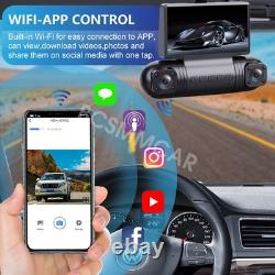 Caméra de tableau de bord 2K HD avec 4 caméras, écran LCD 3, WIFI, vision nocturne pour chauffeur de taxi