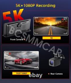 Caméra de tableau de bord 5K 11.3 avec CarPlay sans fil, Android Auto, surveillance de stationnement avant et arrière