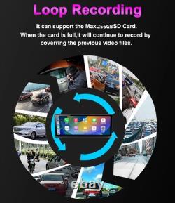 Caméra de tableau de bord 5K 11.3 avec CarPlay sans fil, Android Auto, surveillance de stationnement avant et arrière
