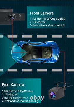 Caméra de tableau de bord DVR à double lentille HD 11,26 pouces avec enregistreur vidéo pour miroir avant/arrière