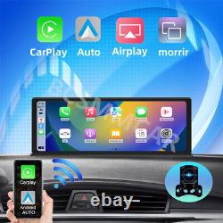 Caméra de tableau de bord de voiture à double lentille CarPlay et Android Auto enregistreur vidéo 4K DVR