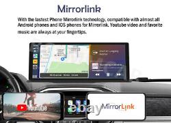 Caméra de tableau de bord de voiture à double lentille CarPlay et Android Auto enregistreur vidéo 4K DVR