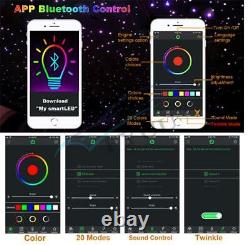 Car Starry Twinkle Fibre Optique Lampes Bt App Contrôle Voûte Lumière Rgb Withremote