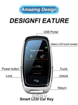 Clé intelligente à écran tactile LCD pour démarrage et arrêt du moteur à distance sans clé