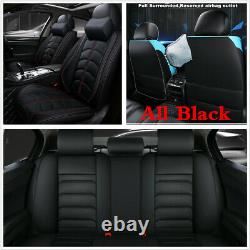 Coussin De Luxe Pu Cuir Noir Seat Covers Set Complet Accessoires 4 Saisons