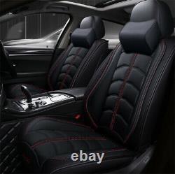 Coussin De Luxe Pu Cuir Noir Seat Covers Set Complet Accessoires 4 Saisons