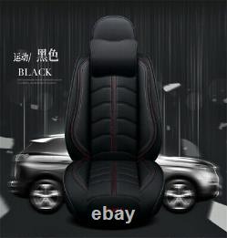 Coussin De Luxe Pu Cuir Noir Seat Covers Set Complet Accessoires 4 Saisons