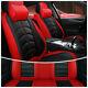 Deluxe Edition Full Seat Pu Siège D’auto En Cuir Couvre Coussins Noir/rouge +appuie-tête
