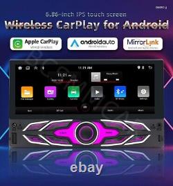 Double 2 Din pour Apple Carplay Android 13 6.86 Radio Stéréo GPS Navi FM Cam