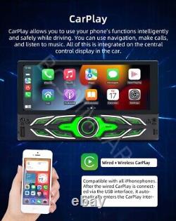 Double 2 Din pour Apple Carplay Android 13 6.86 Radio Stéréo GPS Navi FM Cam