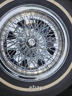 Ensemble de 4 roues à jantes en fil chromé pour Ford Anglia Cortina Mk1 Mk2 Escort Hillman