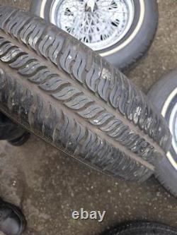 Ensemble de 4 roues à jantes en fil chromé pour Ford Anglia Cortina Mk1 Mk2 Escort Hillman