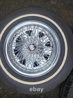 Ensemble de 4 roues à jantes en fil chromé pour Ford Anglia Cortina Mk1 Mk2 Escort Hillman