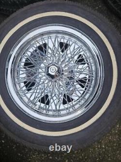 Ensemble de 4 roues à jantes en fil chromé pour Ford Anglia Cortina Mk1 Mk2 Escort Hillman