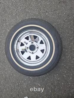 Ensemble de 4 roues à jantes en fil chromé pour Ford Anglia Cortina Mk1 Mk2 Escort Hillman