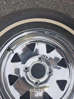 Ensemble de 4 roues à jantes en fil chromé pour Ford Anglia Cortina Mk1 Mk2 Escort Hillman
