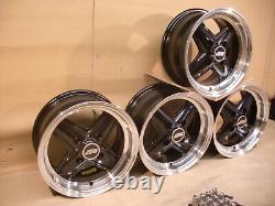 Ensemble de jantes en alliage Ford Escort Capri Cortina Black Revolite 7x13 13x7 Et-7 Jbw