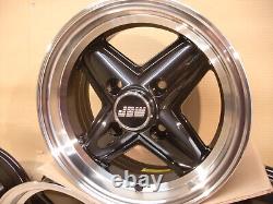 Ensemble de jantes en alliage Ford Escort Capri Cortina Black Revolite 7x13 13x7 Et-7 Jbw