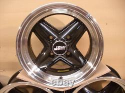 Ensemble de jantes en alliage Ford Escort Capri Cortina Black Revolite 7x13 13x7 Et-7 Jbw