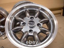 Ensemble de roues en alliage Jbw Superlite 13x6 Gun Metal pour Ford Escort Cortina Capri 6x13