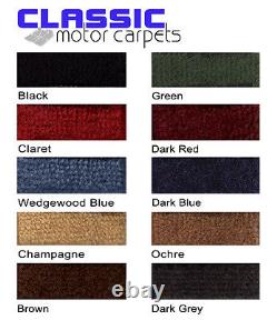 Ensemble de tapis Ford Cortina Mk2 Supérieur à poils longs, avec dos en latex