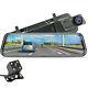 Fhd 1080p 10in Double Objectif Dash Cam Voiture Dvr Caméra Vidéo Enregistreur Rétroviseur Miroir