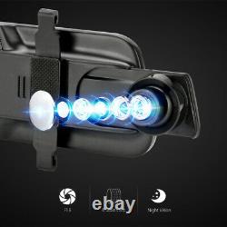 Fhd 1080p 10in Double Objectif Dash Cam Voiture Dvr Caméra Vidéo Enregistreur Rétroviseur Miroir