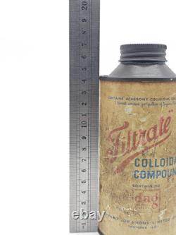 Filtrat composé colloïdal étain vide publicité homme cave collectionneur
