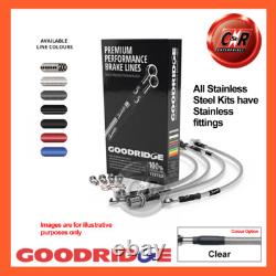 Flexibles de frein transparents en acier Goodridge pour Ford Cortina Mk2 1966-1970 SFD0603-3C-CL